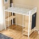 preview thumbnail 1 of 8, Twin Size Metal Loft Bed with Built-in Wardrobe,Desk and Shelves