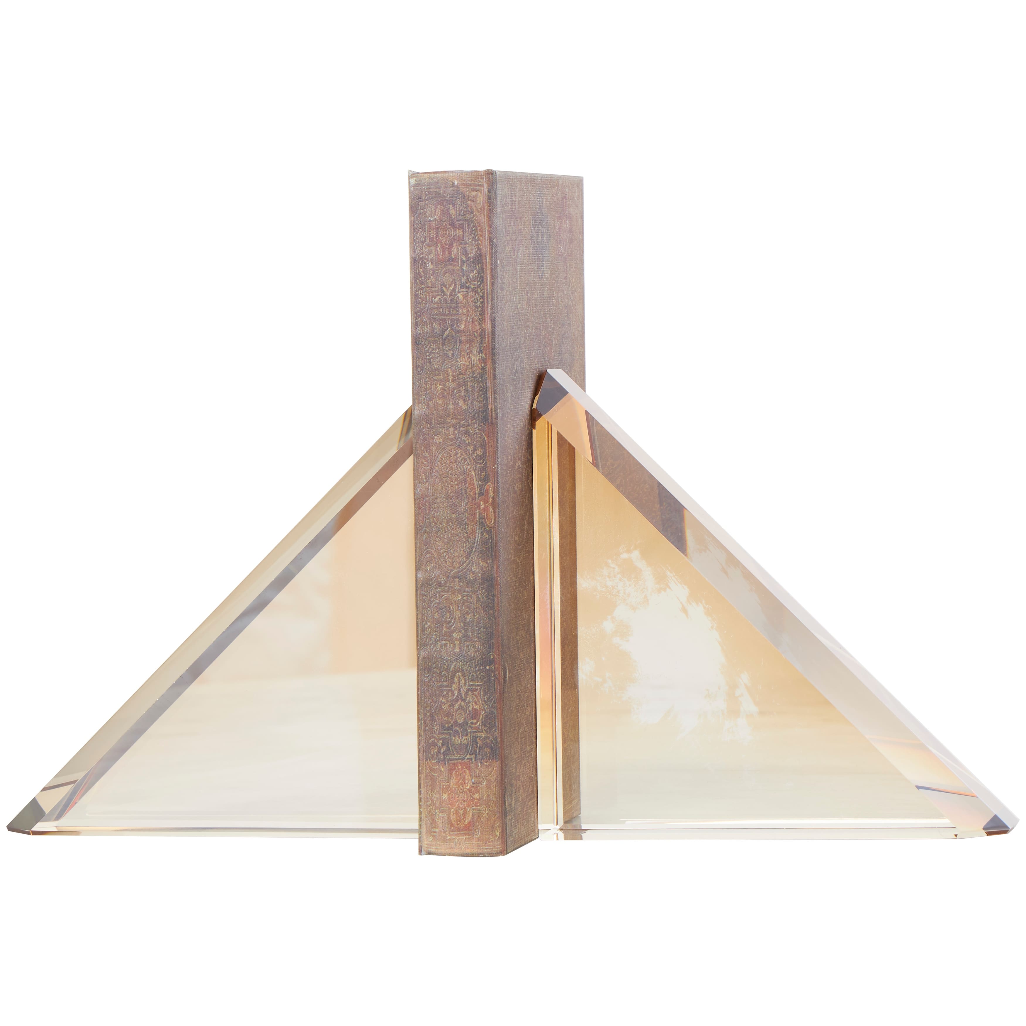 Gold Crystal Pyramid Shaped Geometric Bookends (Set of 2) - Bed Bath ...