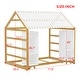preview thumbnail 19 of 30, Floor Bed Design Wooden House Bed with Fence and Roof,Twin Size