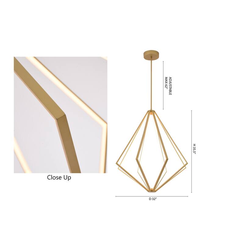 8-Light Gold Metal LED Chandelier With Silicone Diffusers