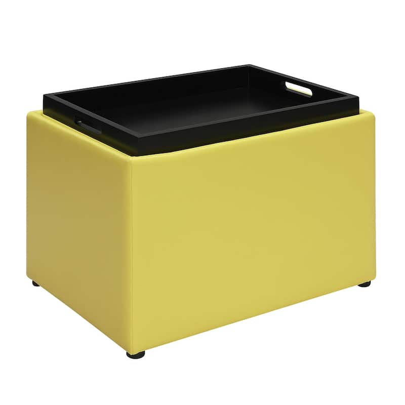 Storage Ottoman with Reversible Tray - Decorative and Functional Accent with Hidden Storage for Modern Living Rooms