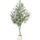 preview thumbnail 24 of 22, Artificial Olive Tree, Faux Silk Plant with White Planter, Natural Trunk & Fruits for Home or Office Decor, 1 Pack 7FT