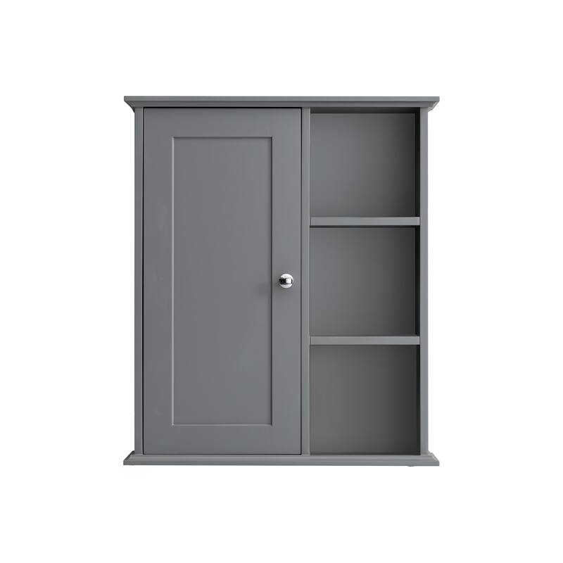 Bathroom Wall Cabinet with Soft-Closing Hinges, MDF Construction, and Versatile Storage for Home or Office Use - 27.55X23.62 in - Gray + MDF