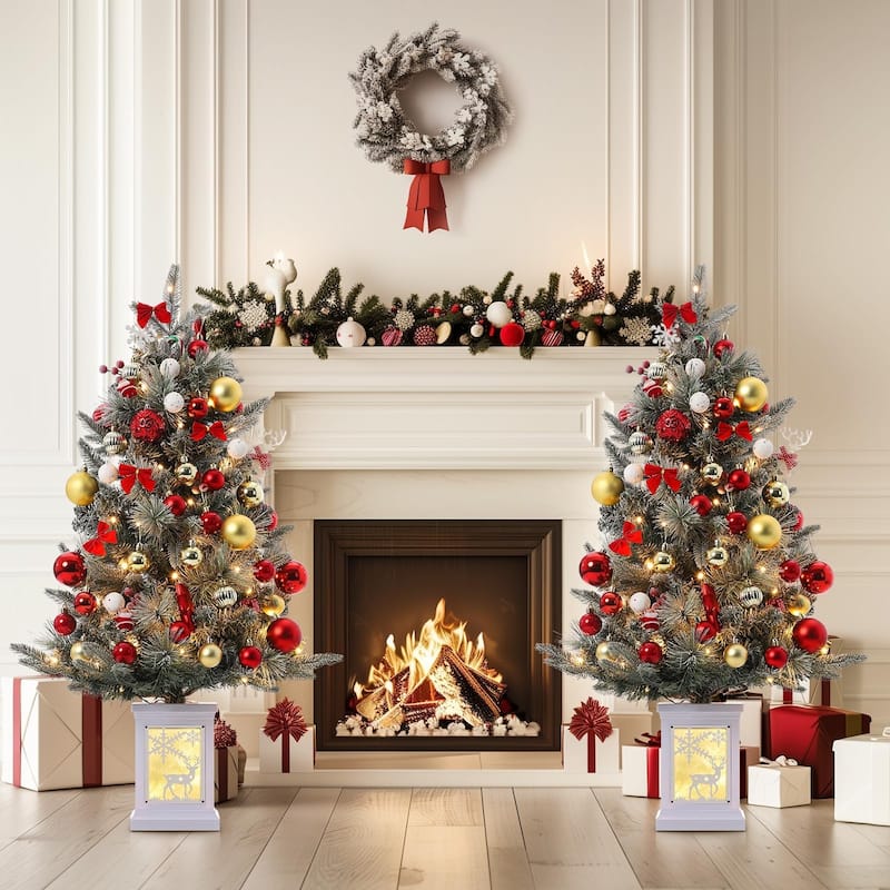 Christmas Tree with 78 Multi-Color Led Lights, 3 Ft Pre-Lit Artificial Christmas Decoration