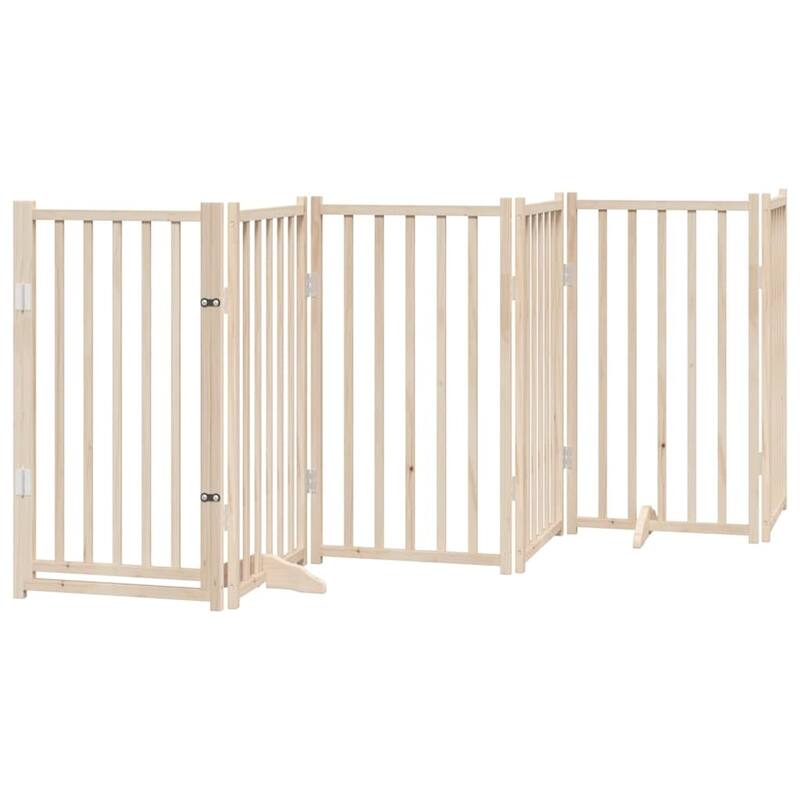 vidaXL Dog Gate Set of 6 Solid fir wood Foldable Dog Gate Rectangular - 11.8 x 118.1 x 35.4