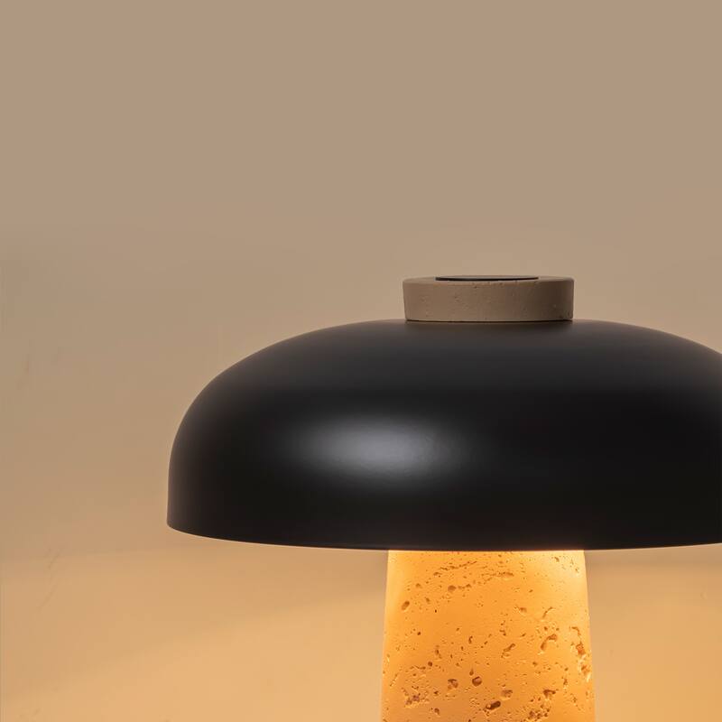 Modern 2-Light Black Mushroom Table Lamp - Bedside Nightstand Lamp for Bedroom, Living Room, Study