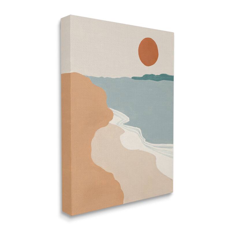 Stupell Soft Neutral Coastal Landscape Terracotta Brown Canvas Wall Art - 16 x 20