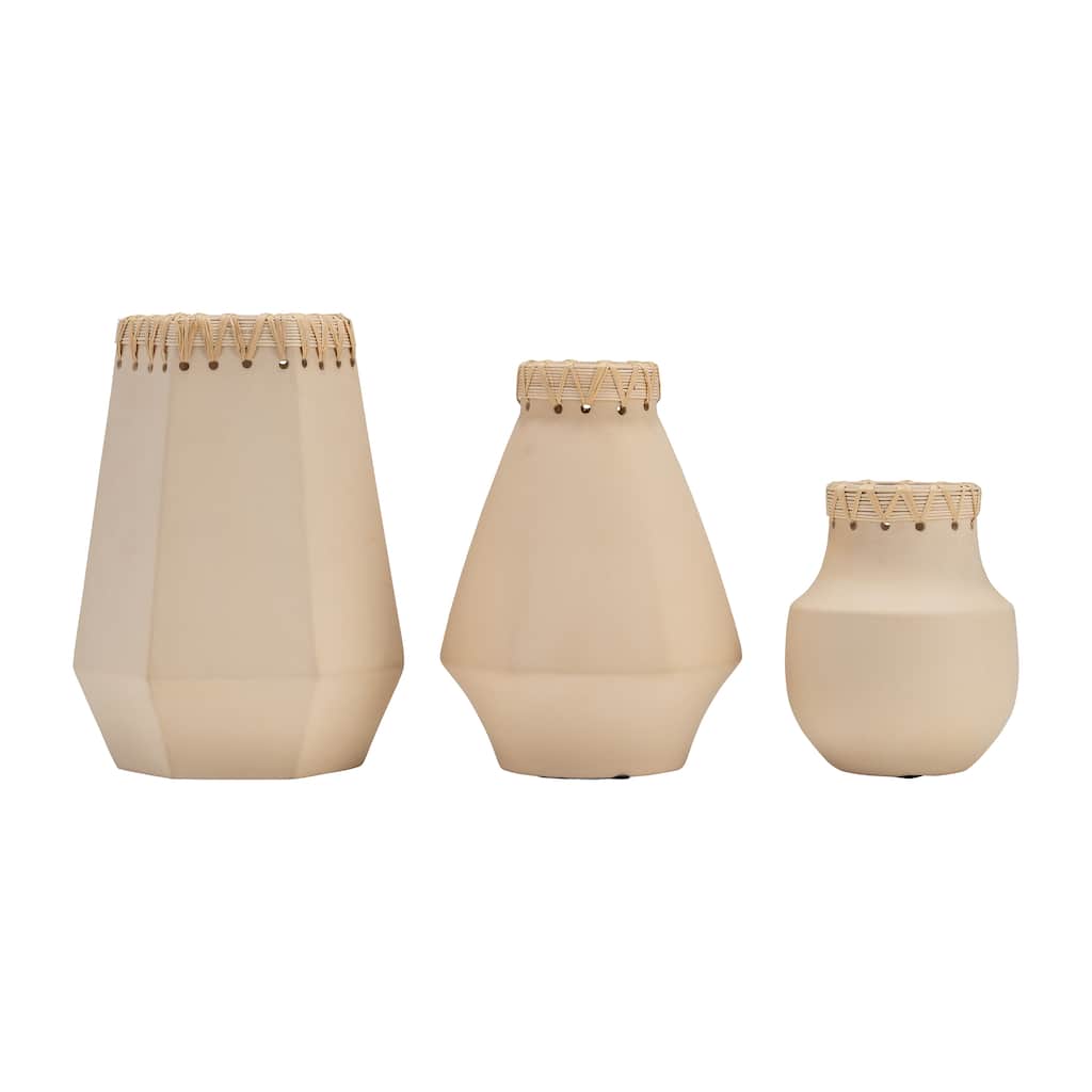 Sagebrook Home Neutral Textured Ceramic Artisan Vase - Timeless Decor Piece