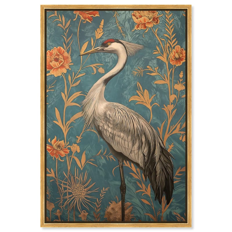Graceful Grus Gaze Canvas by Art Remedy - 36" x 54" - Gold
