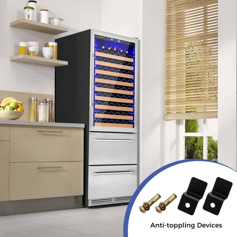 Costway 24 Inch Wine and Beverage Refrigerator with Independent - See Details