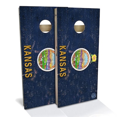 Kansas Flag Outdoor Cornhole Board Set