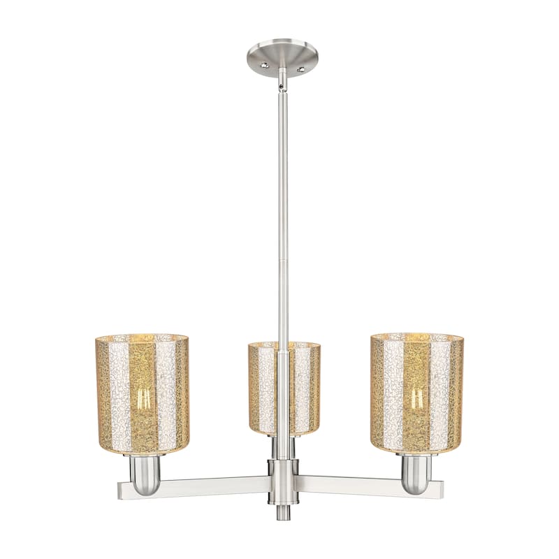 Innovations Lighting Endless Possibilities Arcadia - Cobbleskill - 3 Light 27" Stem Hung Chandelier - Mercury/Satin Nickel