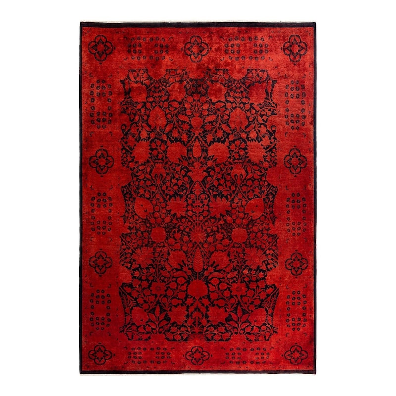 Contemporary Overdyed Wool Hand Knotted Area Rug - 6' 1" x 8' 10"