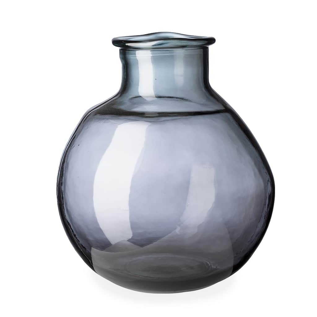 Oval Recycled Glass Balloon Vase, 12"