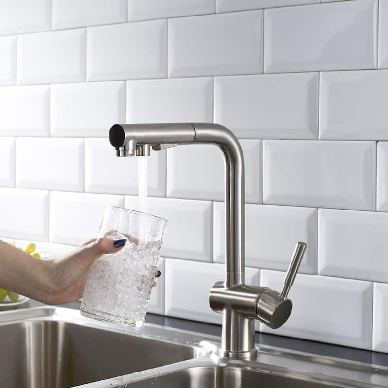 ALPHAUCET Single Handle Pull-Out Sprayer Kitchen Faucet