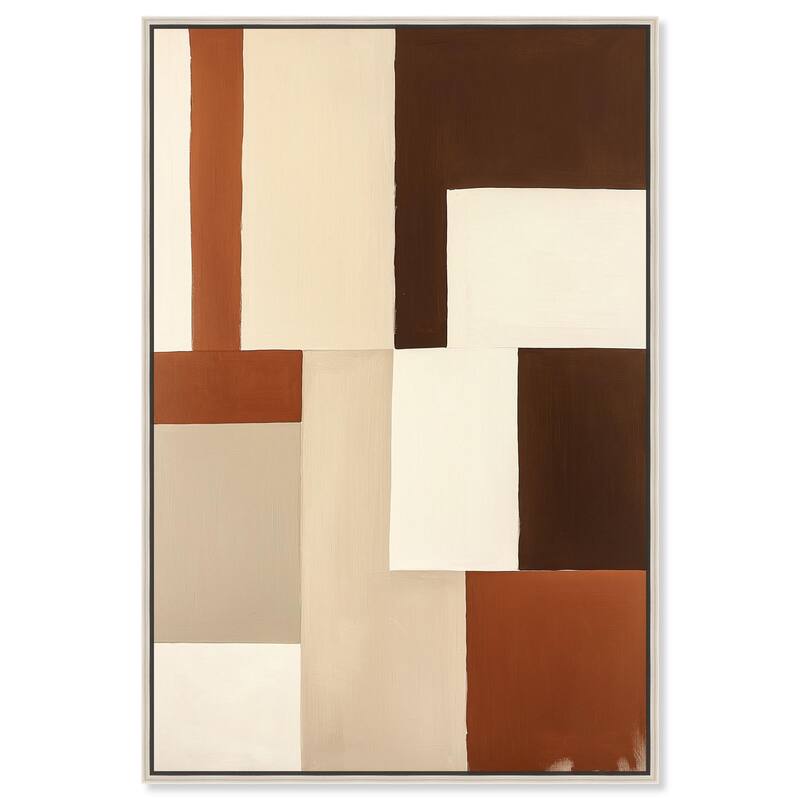 Tonal Grid I Canvas by Art Remedy - Silver - 36" x 54"