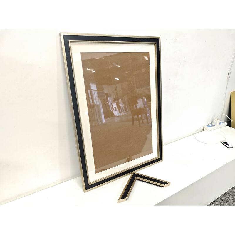 Solid Wood Picture Frame - Replaceable Canvas Art Frame with Organic Glass, Elegant Framed Wall Decor for Living Room