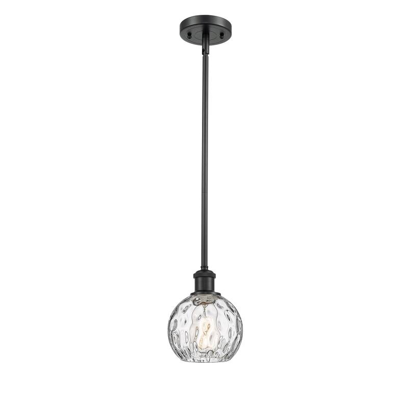 Innovations Lighting Athens Water Glass 1 Light 6" Mini Pendant - Matte Black