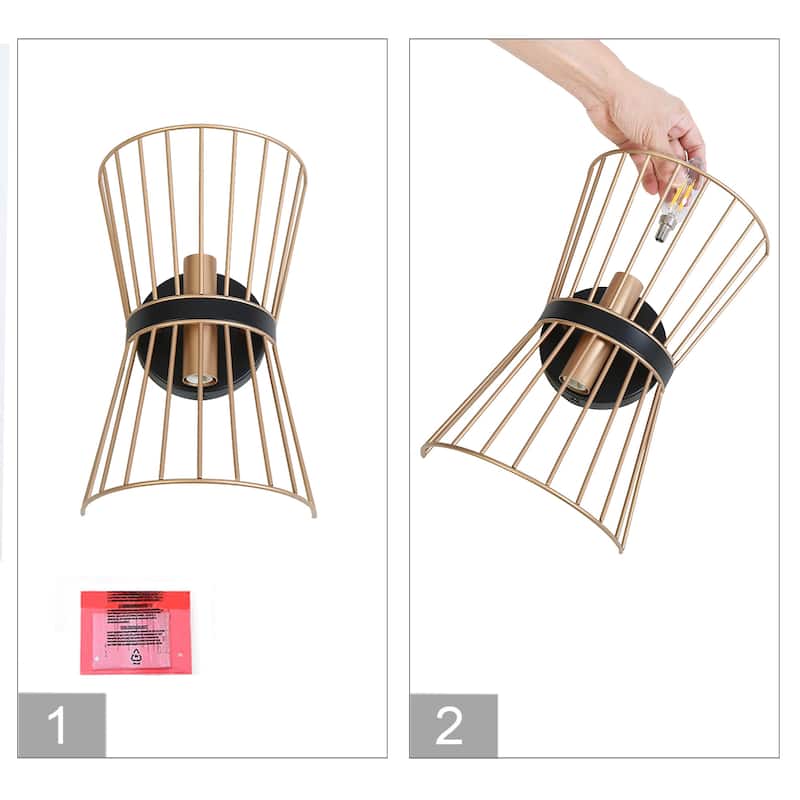 Modern Farmhouse Metal Lantern Flush Mount Hallway Wall Sconce - W7.9 " x H13.4"