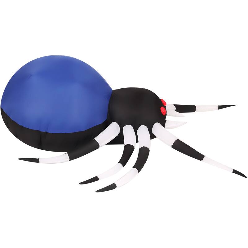 Haunted Hill Farm 6-Ft. Wide Prelit Inflatable Spider with Disco Lights