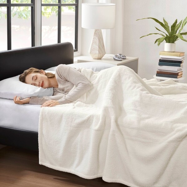 Serta Dream Soft Heated Blanket, Plush Faux Feathersoft Polyester