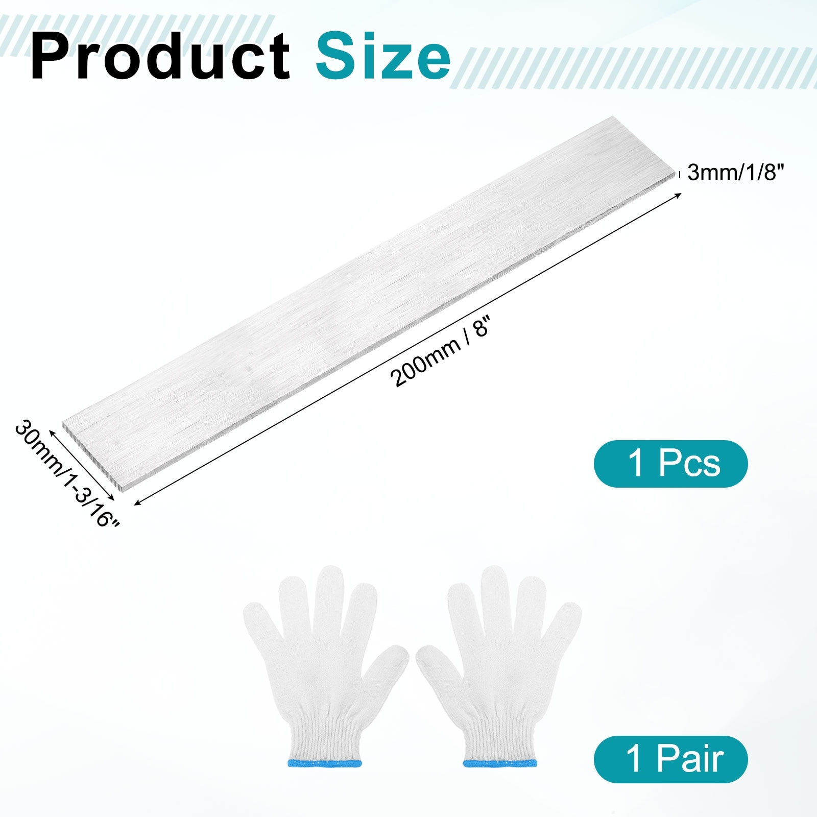 Stainless Steel Flat Bar Brushed Finish Trim Strips Sheet for Kitchen DIY Craft Making