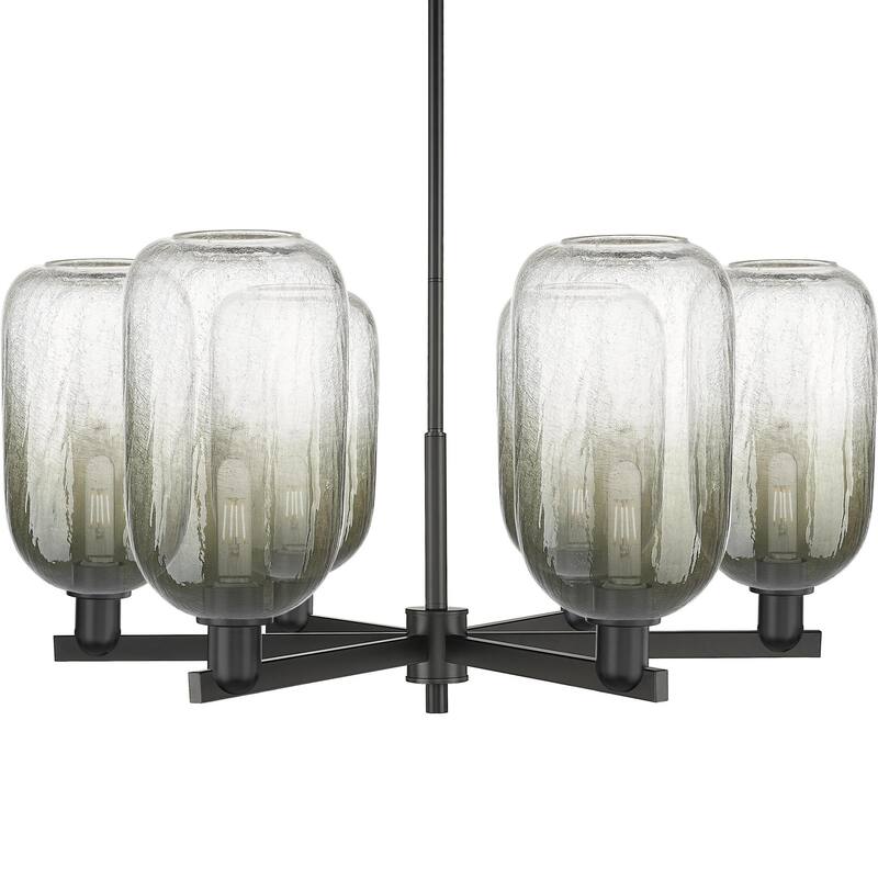 Innovations Lighting 716-6CR-17-24 Brookhaven Cloche Chandelier - Matte Black / Slate