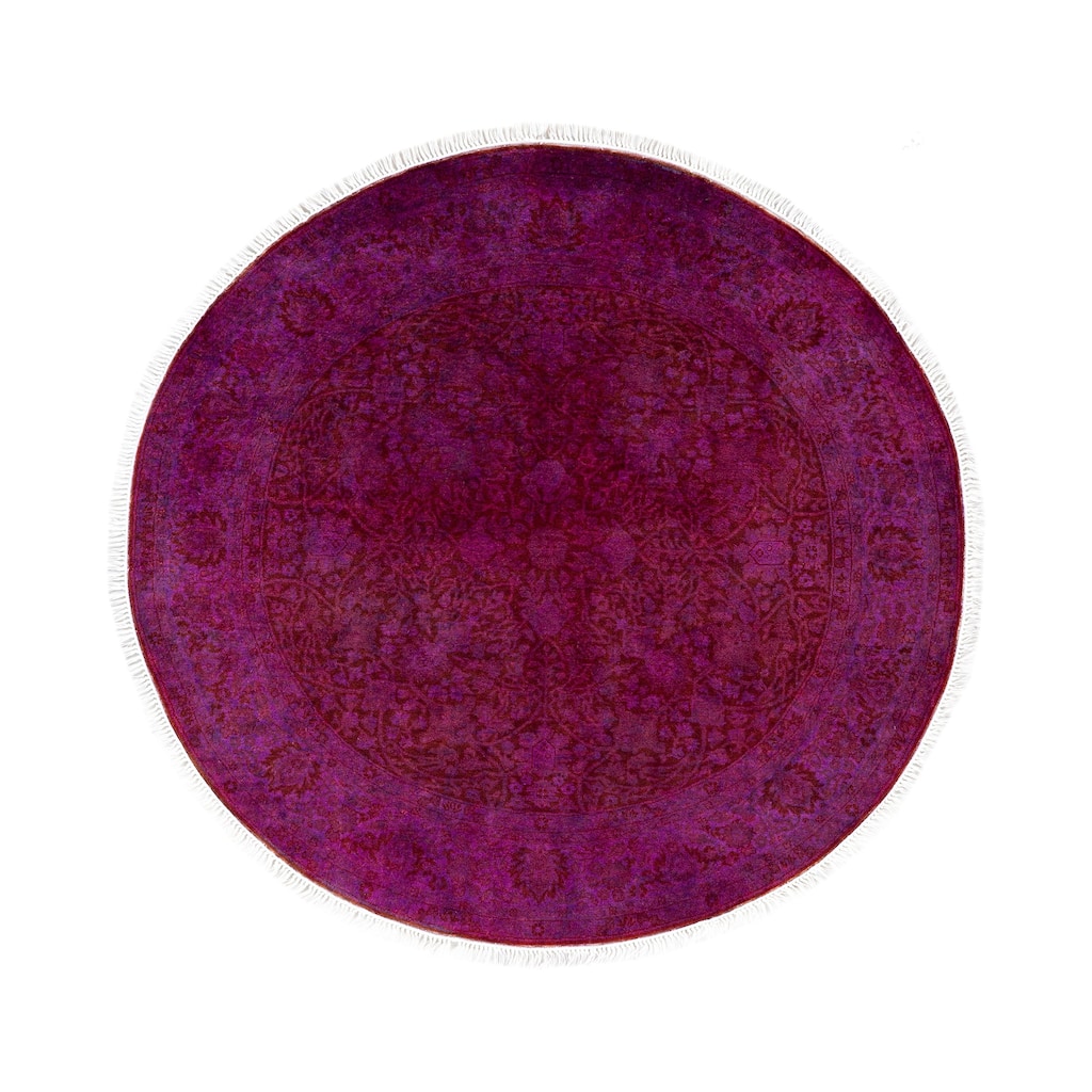 Overdyed One-of-a-Kind Hand-Knotted Area Rug - Purple - 4' 1" x 4' 1"