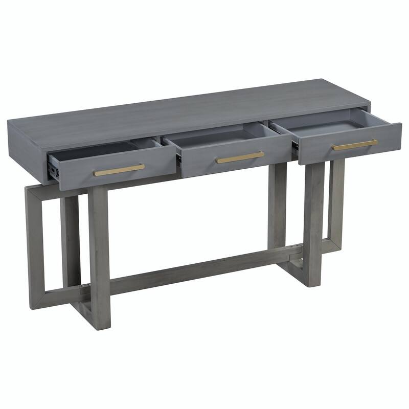 Elegant Extra Long Console Table with Three Drawers