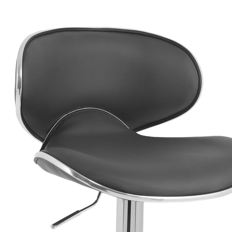 Marcus Curved Adjustable Barstool with Swivel Seat(Set of 2)