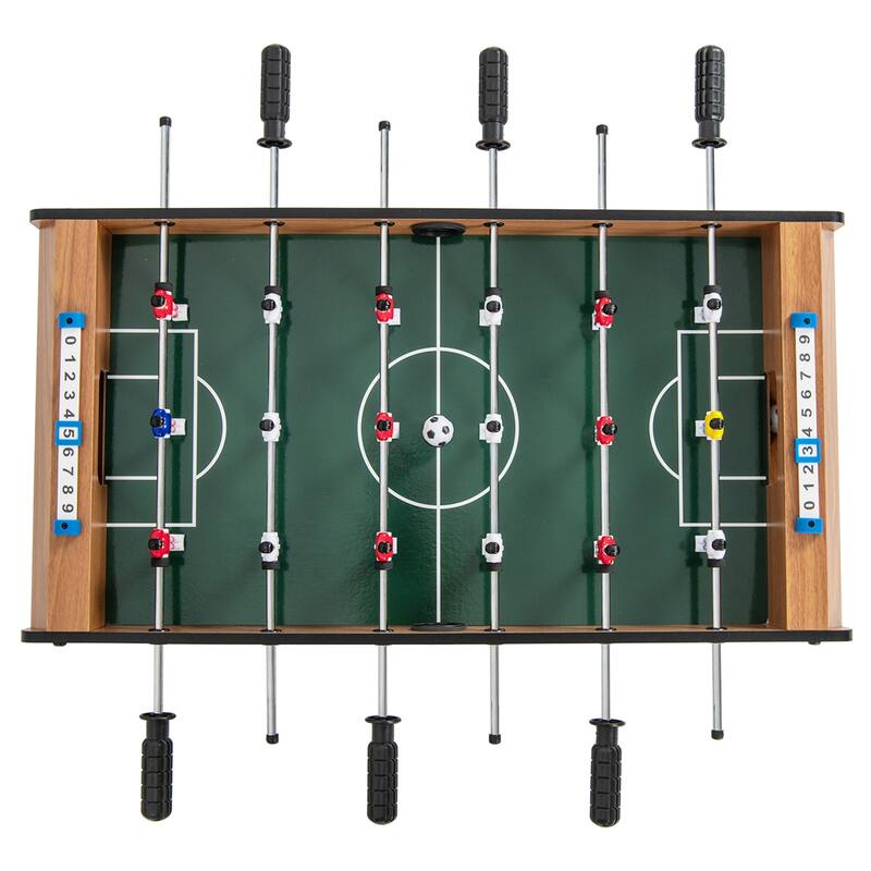 Costway Mini Foosball Table, 27in Soccer Game Table w/ 2 Footballs and