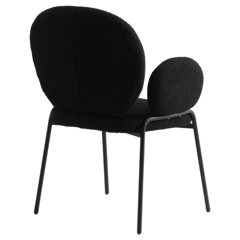 Celestial Boucle Upholstered Iron Dining Chairs Set of 2 by LeisureMod