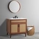 preview thumbnail 4 of 45, Javer Bohemian Rattan Freestanding 2-Shelf Bath Vanity Cabinet Base Only (Sink Basin not Included)