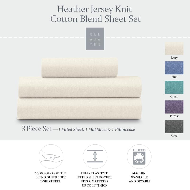 Ella Jayne Soft Heather Jersey Knit Sheet Set