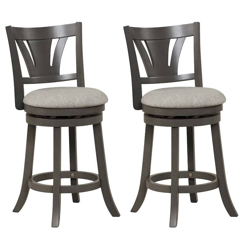 1/2/4 PCS 26.5'' Swivel Bar Stool Counter Height w/ Rubber Wood Legs