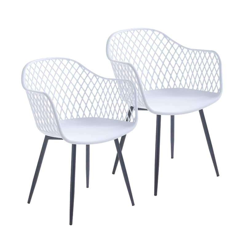 Porthos Home Mitt Hard Plastic Dining Chairs w/ Iron Legs (Set of 2)