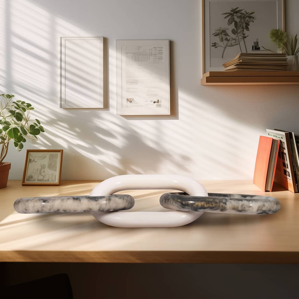 Modern Chain Linked Art Sculpture for Contemporary Spaces - 21" - 21" x 6" x 1"