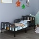 preview thumbnail 15 of 44, Costway Kids Toddler Wood Bed Bedroom Furniture w/ Guardrails - See Details