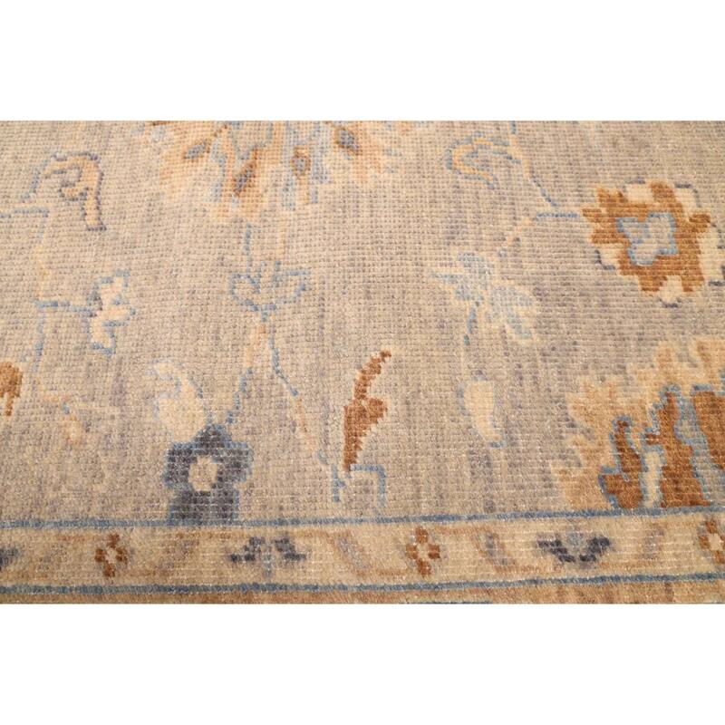 ECARPETGALLERY Hand-knotted Modern Oushak Grey Wool Rug - 7'10 x 9'11