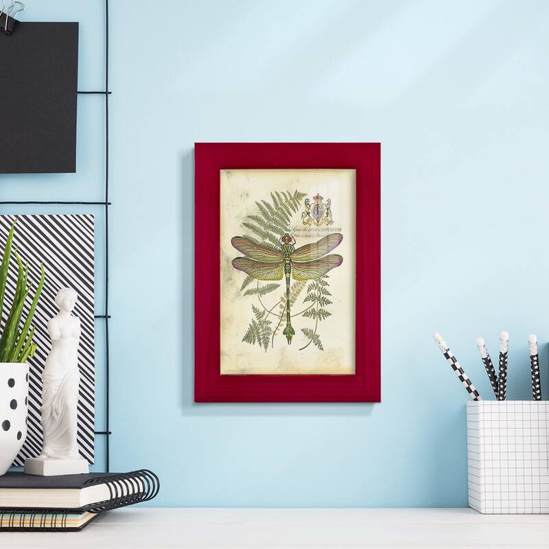 Regal Dragonfly III (PP) -Framed Print w/glass-Cherry Red