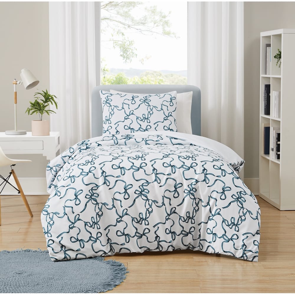 Truly Soft Printed Bow 3 Piece Duvet Cover Set