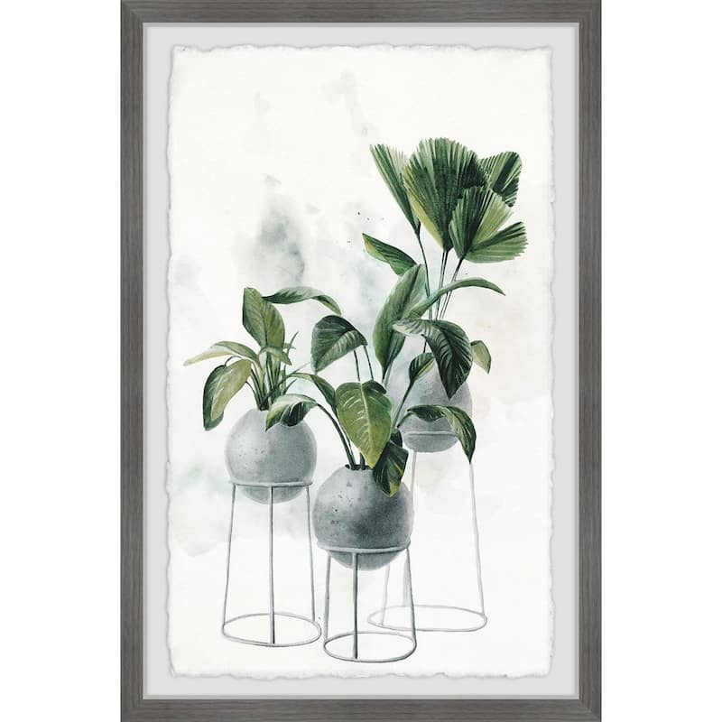 Ceramic Plant Pots II Framed Wall Art, Nature-Inspired Accent - Refreshing Botanical Touch for Your Walls