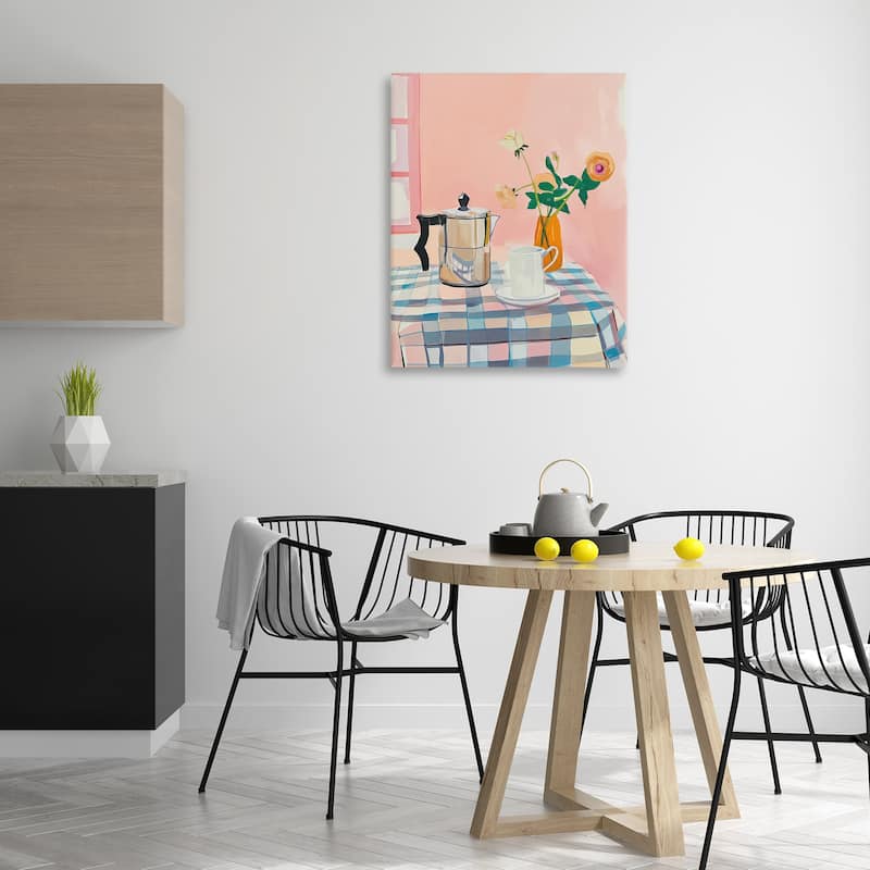 Stupell Pink Retro Kitchen Table Canvas Wall Art Design By Arlington Prints