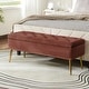 preview thumbnail 56 of 137, HULALA HOME Neptunus Modern 45.5" W Velvet Bedroom Storage Bench for End of Bed with Nailhead Trim Burn Brick