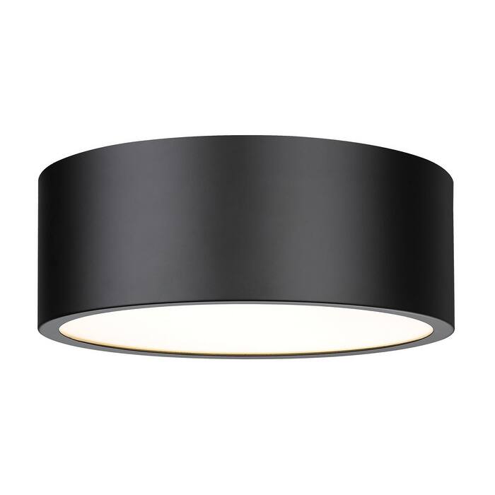 Z-Lite 2302F3 Harley 3 Light 16" Wide Flush Mount Drum Ceiling Fixture - Matte Black