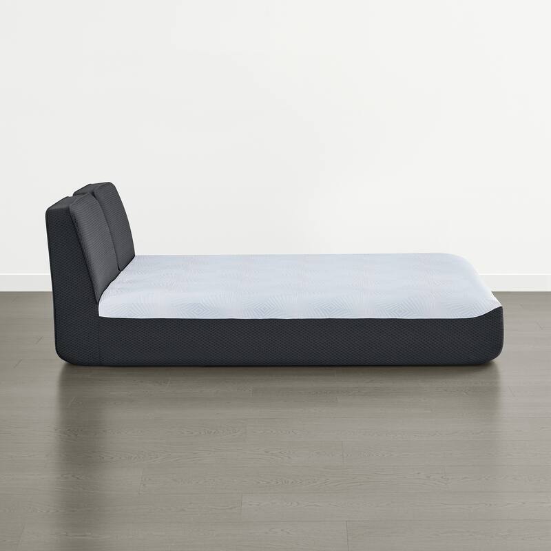 Spruce & Spring Modern All-in-One Queen Upholstered Bed, No-Assembly Foam Bed for Small Spaces