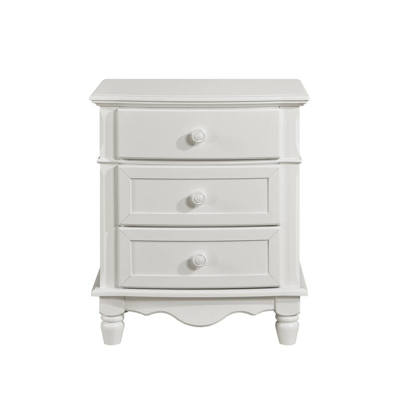 3 Drawers Nightstand 1pc Decorative Accents
