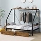 preview thumbnail 2 of 9, Twin Size Metal Frame Platform Bed with Clothes Rack, Storage Shelves & 2 Drawers, Black