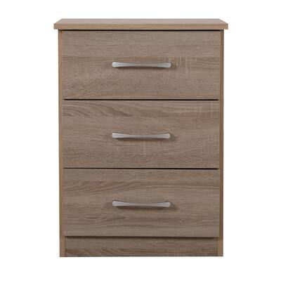 LYKE Home 3-Drawer Sandlewood Nightstand