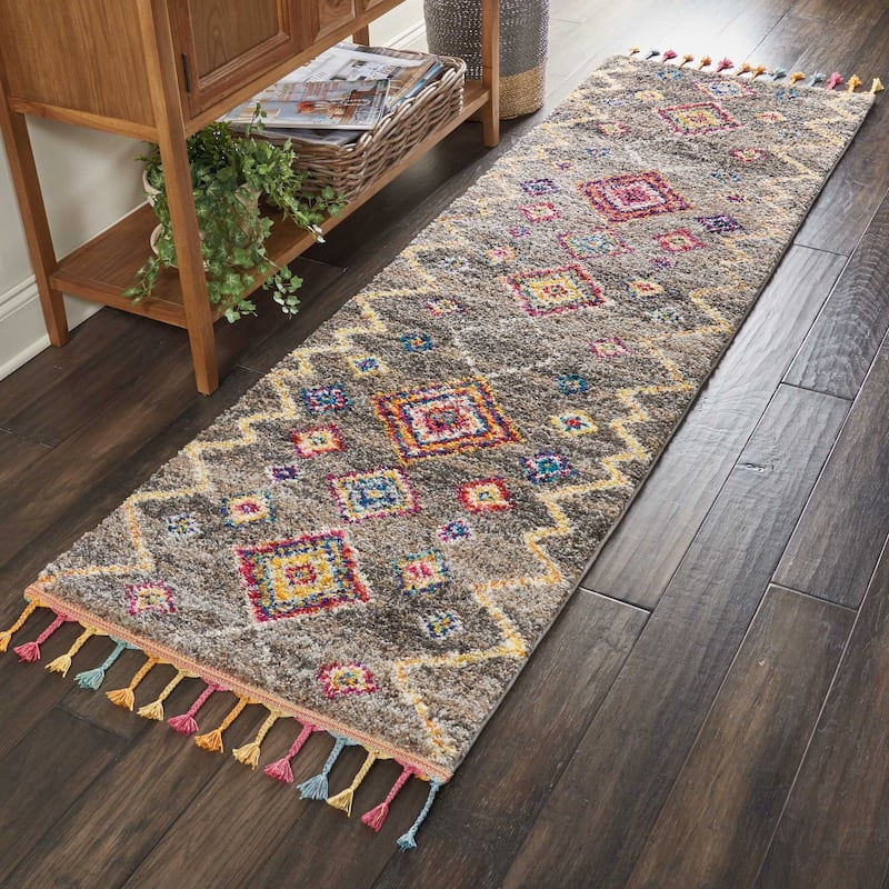 Nourison Moroccan Casbah Boho Geometric Tassel Area Rug